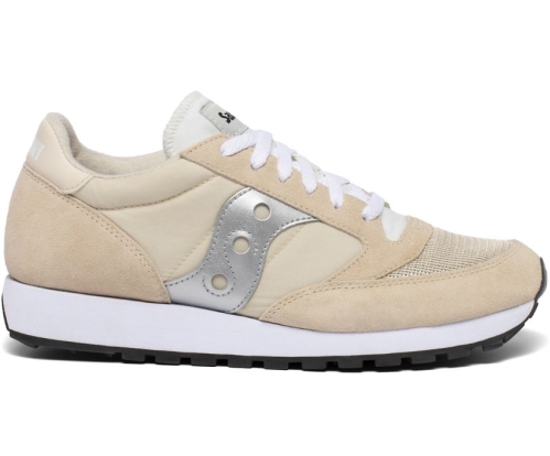 Tenis Saucony Jazz Original Vintage Hombre Zapatos Originales Tan / Blancas / Plateadas México MX-253-EZ